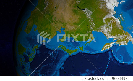 Earth globe focused on Eastern Asia 96034981
