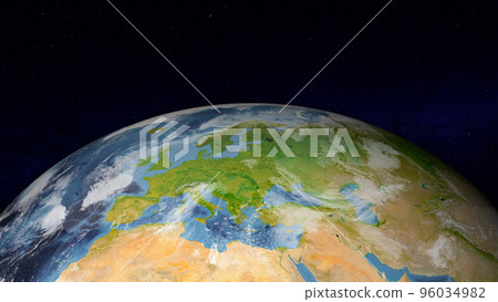 Realistic Earth globe focused on Europe Realistic Earth globe focused on Europe 96034982