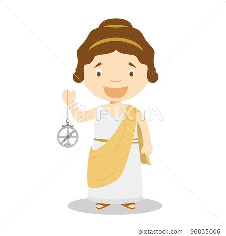 Hypatia of Alexandria cartoon character. Vector Illustration. Kids History Collection. Hypatia of Alexandria cartoon character. Vector Illustration. Kids History Collection. 96035006