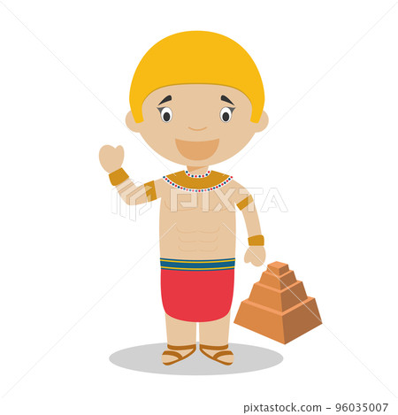 Imhotep cartoon character. Vector Illustration. Kids History Collection. Imhotep cartoon character. Vector Illustration. Kids History Collection. 96035007
