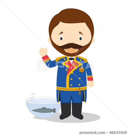 Isaac Peral cartoon character. Vector Illustration. Kids History Collection. Isaac Peral cartoon character. Vector Illustration. Kids History Collection. 96035009