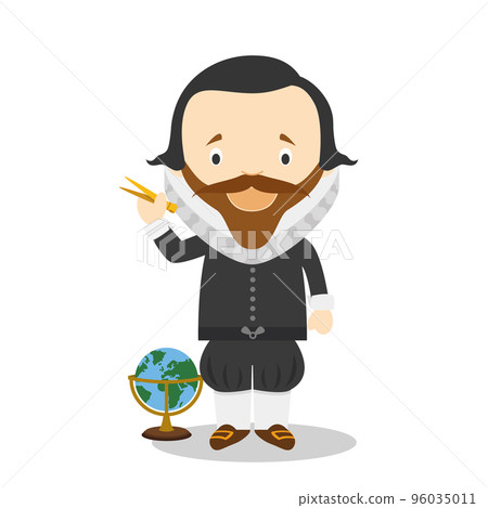 Johannes Kepler cartoon character. Vector Illustration. Kids History Collection. Johannes Kepler cartoon character. Vector Illustration. Kids History Collection. 96035011