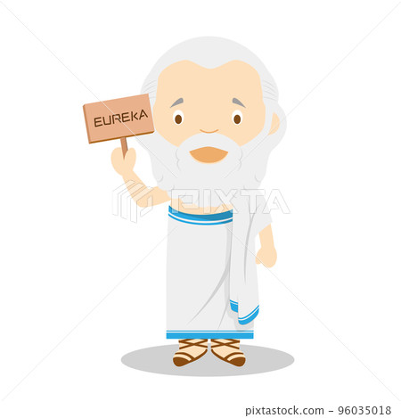Archimedes cartoon character. Vector Illustration. Kids History Collection. Archimedes cartoon character. Vector Illustration. Kids History Collection. 96035018