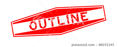 Grunge red outline word hexagon rubber seal stamp on white background 96035245
