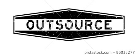 Grunge black outsource word hexagon rubber seal stamp on white background Grunge black outsource word hexagon rubber seal stamp on white background 96035277