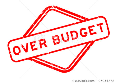 Grunge red over budget word rubber seal stamp on white background Grunge red over budget word rubber seal stamp on white background 96035278