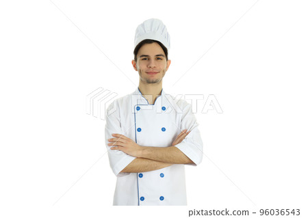 Young male chef isolated on white background 96036543