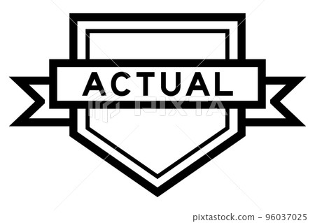 Vintage color pentagon label banner with word actual on white background Vintage color pentagon label banner with word actual on white background 96037025