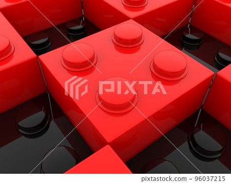 Black and red toy brick background 96037215