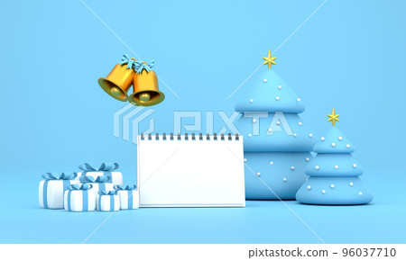 New year calendar. merry Christmas and happy new year Christmas tree and gift New year calendar. merry Christmas and happy new year Christmas tree and gift 96037710