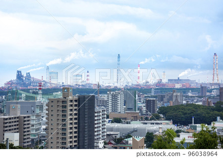 Oita city area and steelworks Oita city area and steelworks 96038964