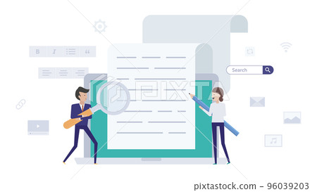 Illustration material of a web writer who creates SEO-friendly articles Illustration material of a web writer who creates SEO-friendly articles 96039203
