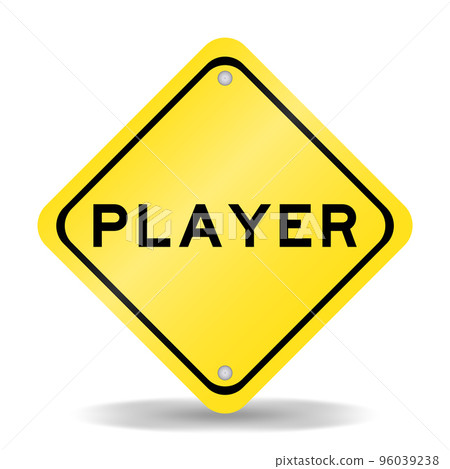 Yellow color transportation sign with word player on white background Yellow color transportation sign with word player on white background 96039238