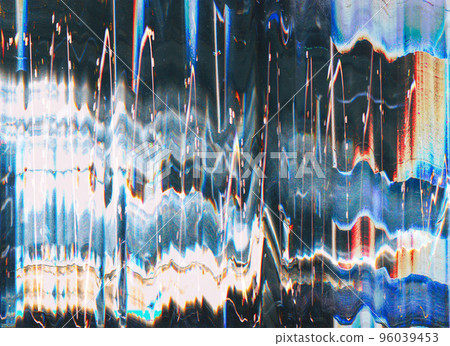 Glitch overlay. VHS noise texture. Transmission failure. Flicker wave vibration analog artifacts grunge abstract background. 96039453