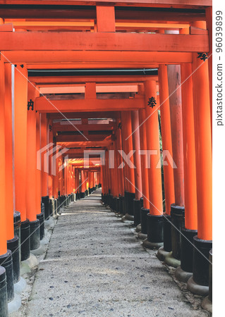 10 April 2012 red pole or torii in Fushimi Inari taisha Kyoto, 10 April 2012 red pole or torii in Fushimi Inari taisha Kyoto, 96039899