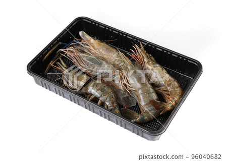 Raw prawn isolated in white baackground Raw prawn isolated in white baackground 96040682