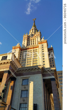 Moscow State University named after Mikhail Vasilyevich Lomonosov, close-up 96040716