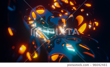 Liquid Changing Shape Glowing liquid changing shape. 3D rendering... - Stock Illustration ...