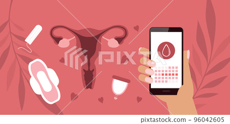 female hygiene products menstruation mobile phone app calendar 96042605
