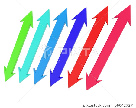 Arrows of different colors on a white background Arrows of different colors on a white background 96042727