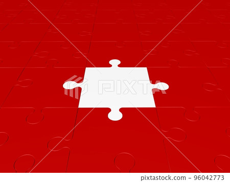 Red puzzle construction with a blank in the middle Red puzzle construction with a blank in the middle 96042773