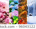 Spring summer autumn winter collage background image 96043122