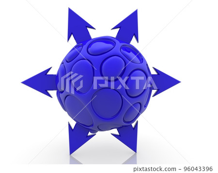 Blue abstract ball with arrows Blue abstract ball with arrows 96043396