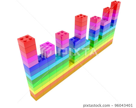 Business diagram of colored toy bricks 96043401