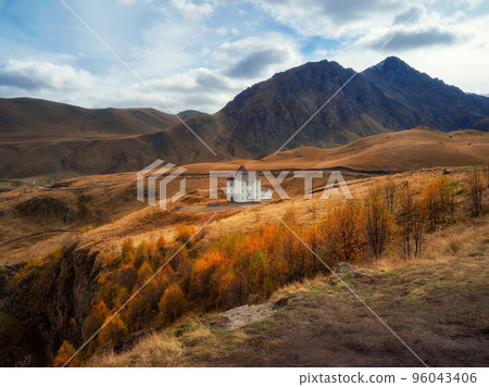 Beautiful autumn landscape with Gil-Su valley. Caucasus mountain Beautiful autumn landscape with Gil-Su valley. Caucasus mountain 96043406