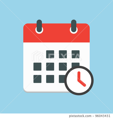 Icon calendar - popup message timer or clock 96043431