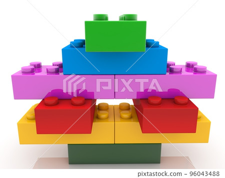 Construction from toy bricks to white Construction from toy bricks to white 96043488