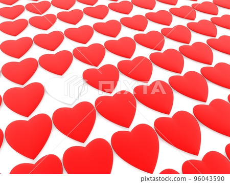 Emptiness between rows of red hearts 96043590