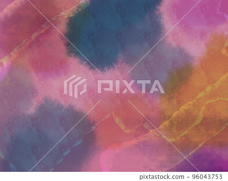 Pink yellow and blue watercolor wet abstract design backdrop print Pink yellow and blue watercolor wet abstract design backdrop print 96043753