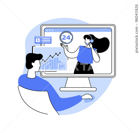 Virtual assistant isolated cartoon vector illustrations. Virtual assistant isolated cartoon vector illustrations. 96043926