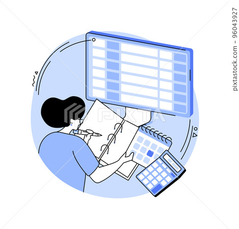 Remote accountant isolated cartoon vector illustrations. Remote accountant isolated cartoon vector illustrations. 96043927