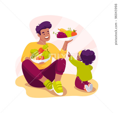 Learn to categorize food isolated cartoon vector illustration. 96043998