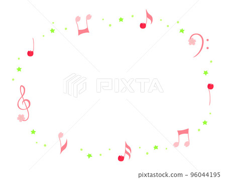 Circular frame of musical notes (spring) Circular frame of musical notes (spring) 96044195