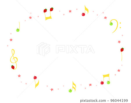Circular frame of musical notes (fruit) Circular frame of musical notes (fruit) 96044199