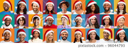 Happy international group of people celebrating xmas, set of photos Happy international group of people celebrating xmas, set of photos 96044793