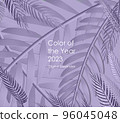 Background from abstract tropical leaves coloured in trendy lavender color 96045048