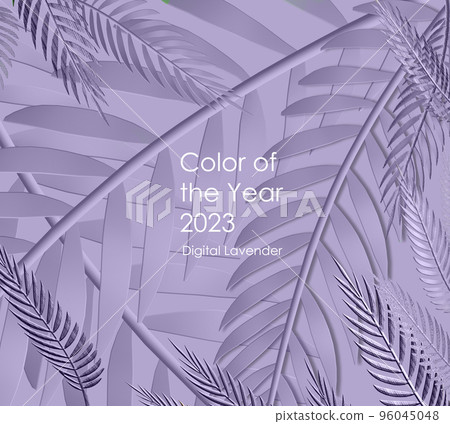 Background from abstract tropical leaves coloured in trendy lavender color 96045048