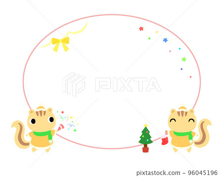 Christmas round frame (with decoration) squirrel Christmas round frame (with decoration) squirrel 96045196