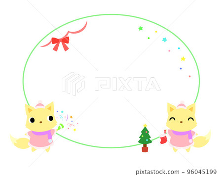 聖誕圓框(帶裝飾)狐狸 聖誕圓框(帶裝飾)狐狸 96045199