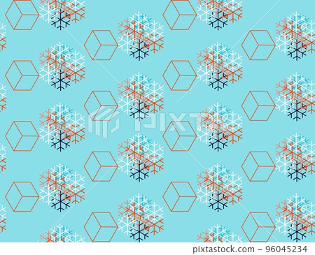 Snowflakes, seamless pattern, vector, punchy forms and colors 96045234
