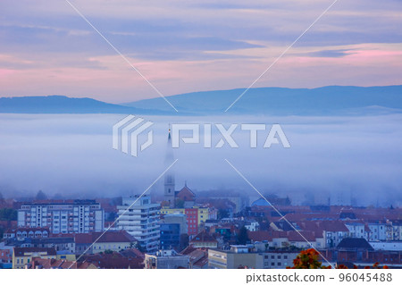 Industrial landscape of power station, in Graz, Styria region, Austria, at sunrise. 96045488