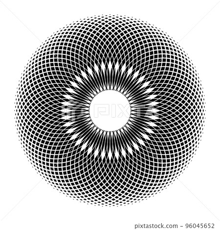 Decorative Geometric Circle Spherical Pattern. 3D Illusion. Decorative Geometric Circle Spherical Pattern. 3D Illusion. 96045652