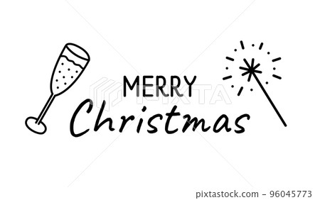 2023 merry christmas lettering poster. The inscription with a glass of champagne and sparkler. Black outline text, template, banner, card isolated on white. Cute hand drawn doodle vector illustration. 2023 merry christmas lettering poster. The inscription with a glass of champagne and sparkler. Black outline text, template, banner, card isolated on white. Cute hand drawn doodle vector illustration. 96045773