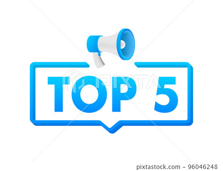 Top 5 - Top Five colorful label on white background. Vector illustration. 96046248