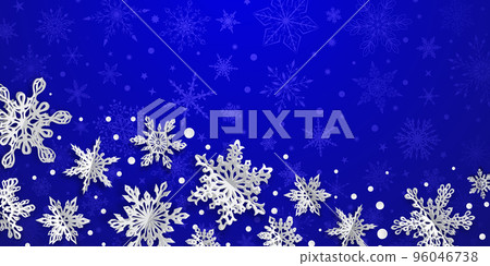 Christmas background with volume paper snowflakes Christmas background with volume paper snowflakes 96046738