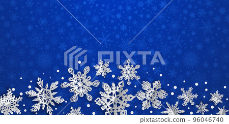 Christmas background with volume paper snowflakes Christmas background with volume paper snowflakes 96046740